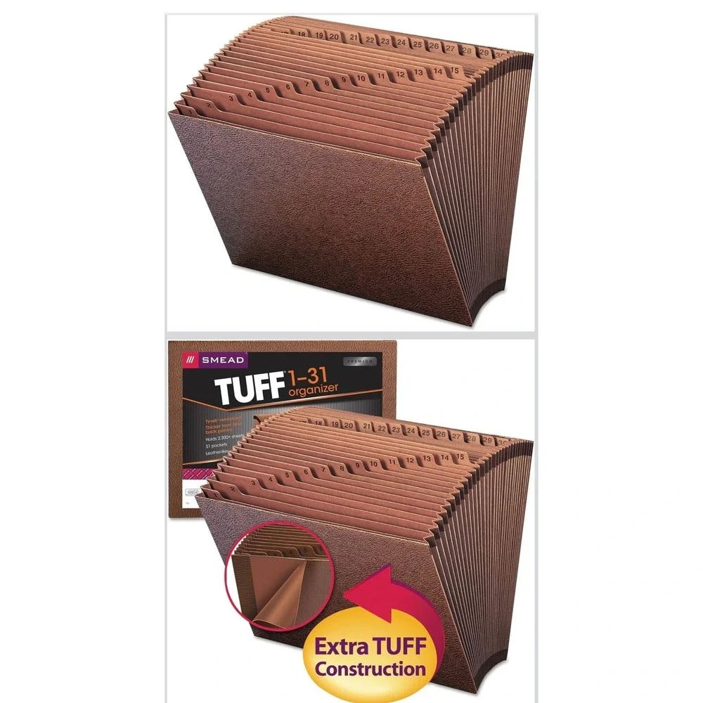 Smead TUFF 1-31 Organizer Brown File Folder‎ Divider, Letter, New No. 70467